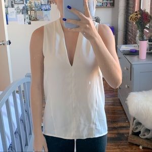 Banana Republic white sleeveless dress shirt